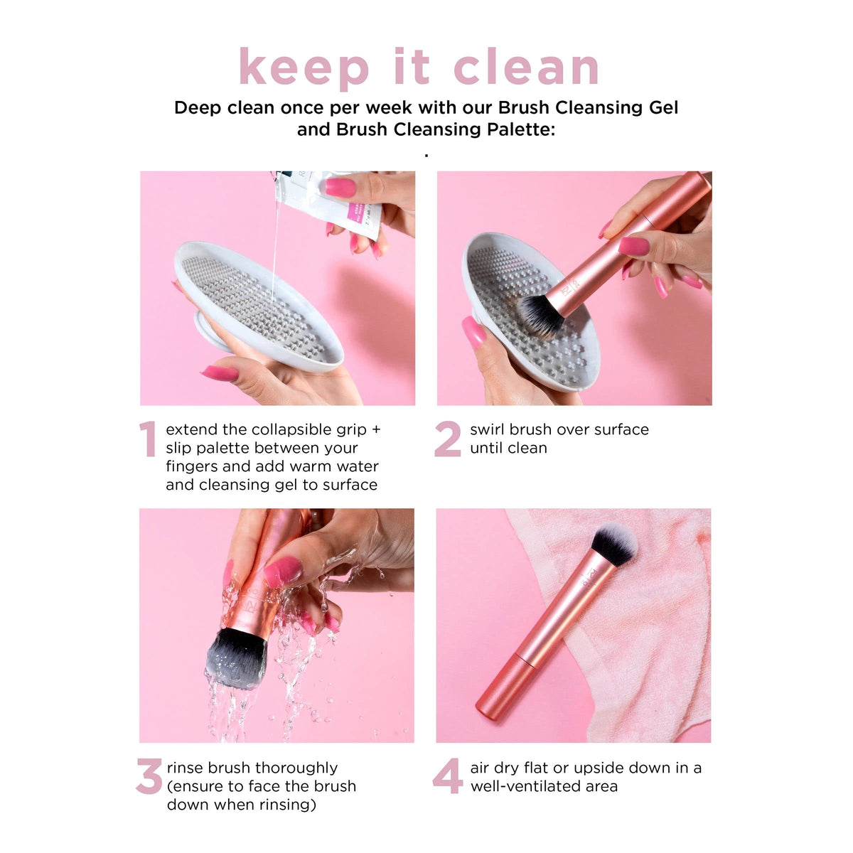 Real Techniques brush styled on vanity to show everyday beauty routine and aesthetic appeal