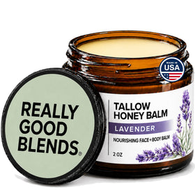 Really Good Blends front jar showing label and compact 2 oz size for travel