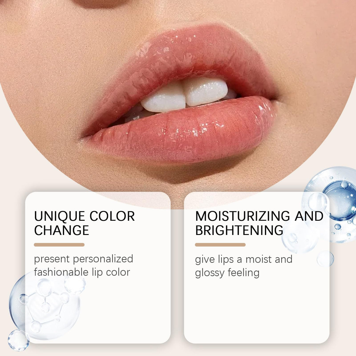 REATIFUL texture close-up of creamy formula, shows moisturizing glossy finish