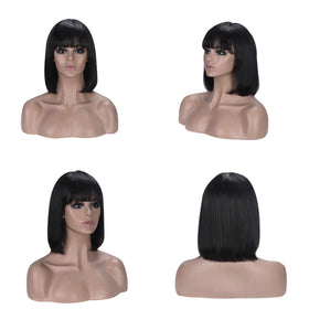 Rebasar side profile on mannequin illustrating bob silhouette and balanced volume