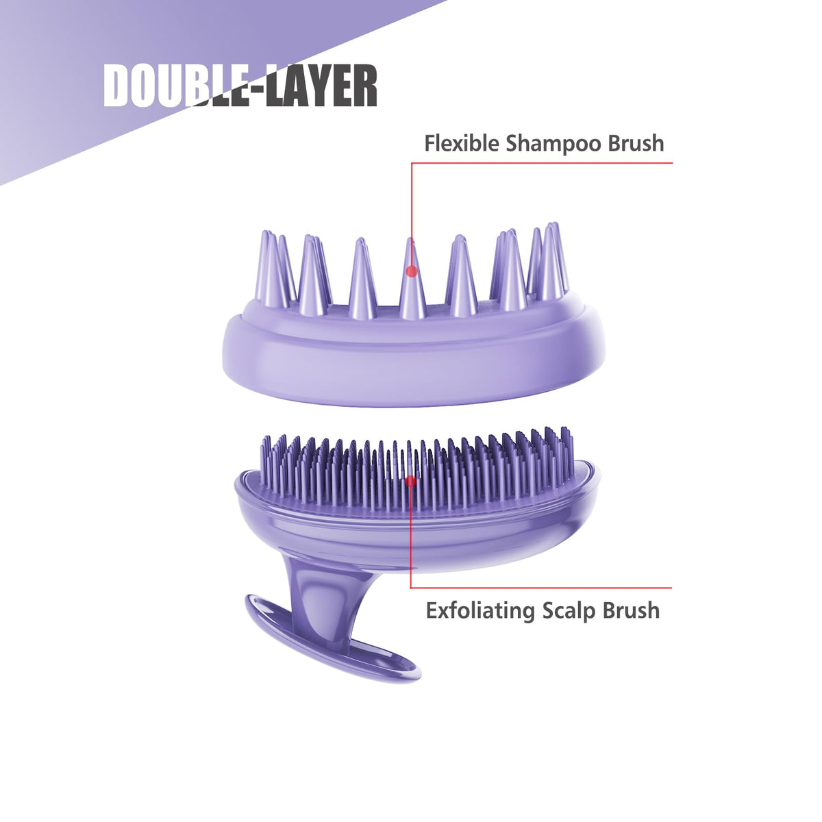 Rebex inner firm bristles detail for effective exfoliation and buildup removal