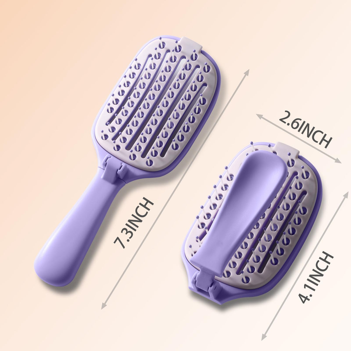 Rebex brush next to a hand showing scale for easy storage and travel