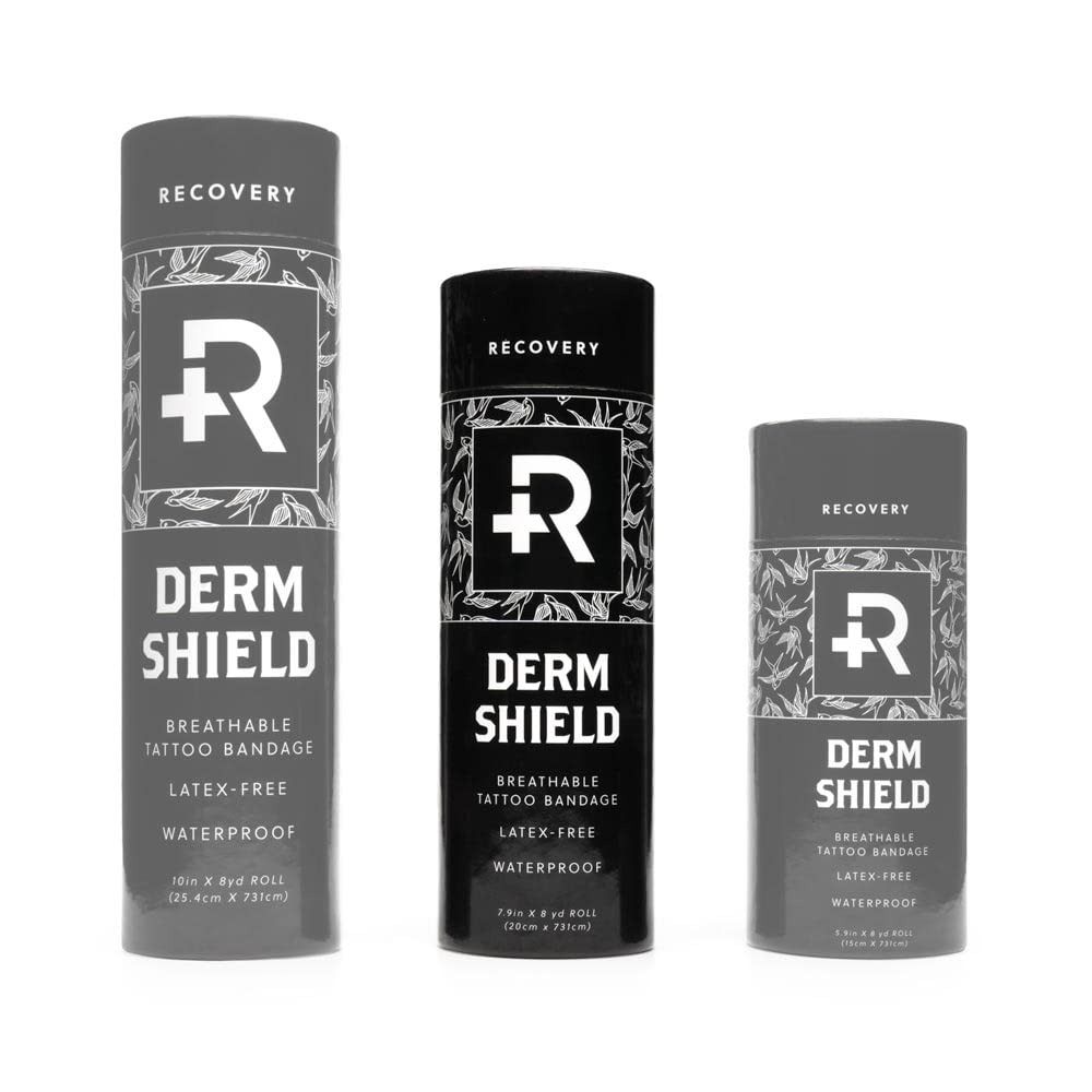 Recovery Derm Shield transparent matte film texture protecting tattoo