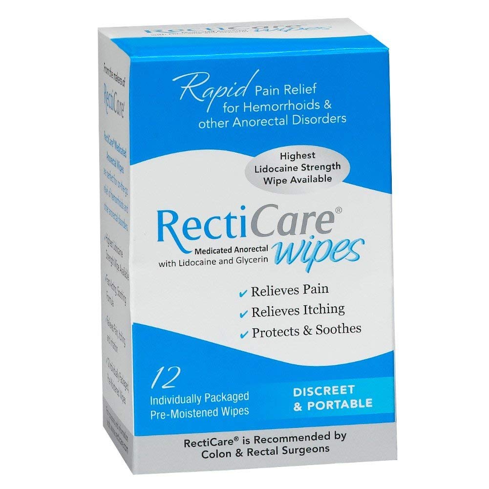 Open individually packaged RectiCare wipe ready to apply for targeted relief
