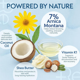 Close-up of Recuren Plus label listing 7% Arnica and Vitamin K1 for ingredient clarity