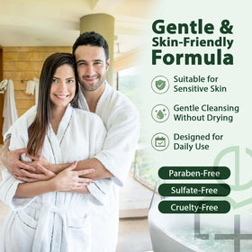 Gym bathroom scene with Recuren Plus bottle showing after-workout odor control and freshness