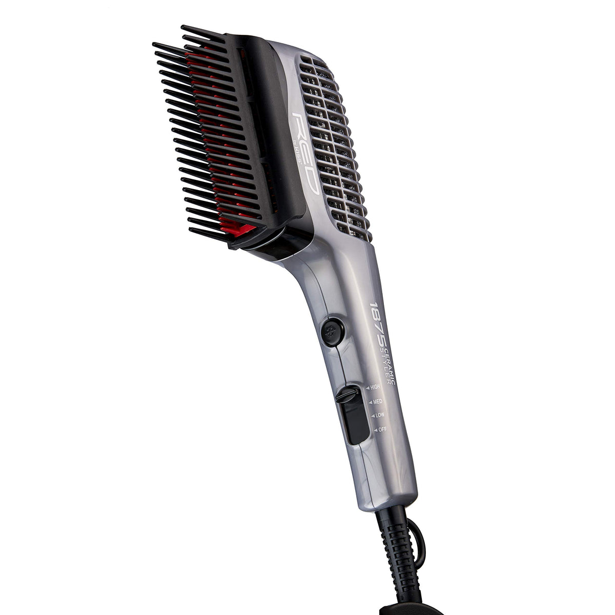 Red by Kiss bristle brush attachment close-up adding volume and silk-press finish
