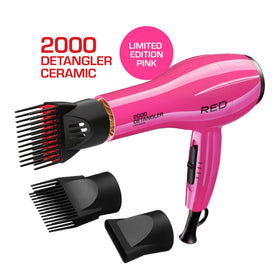 RED by KISS detangler piks and concentrator laid out to show included styling tools