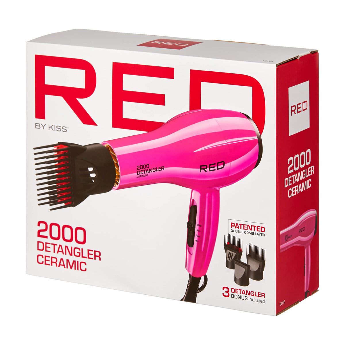 RED by KISS held next to a hand to show lightweight size and travel-friendly design