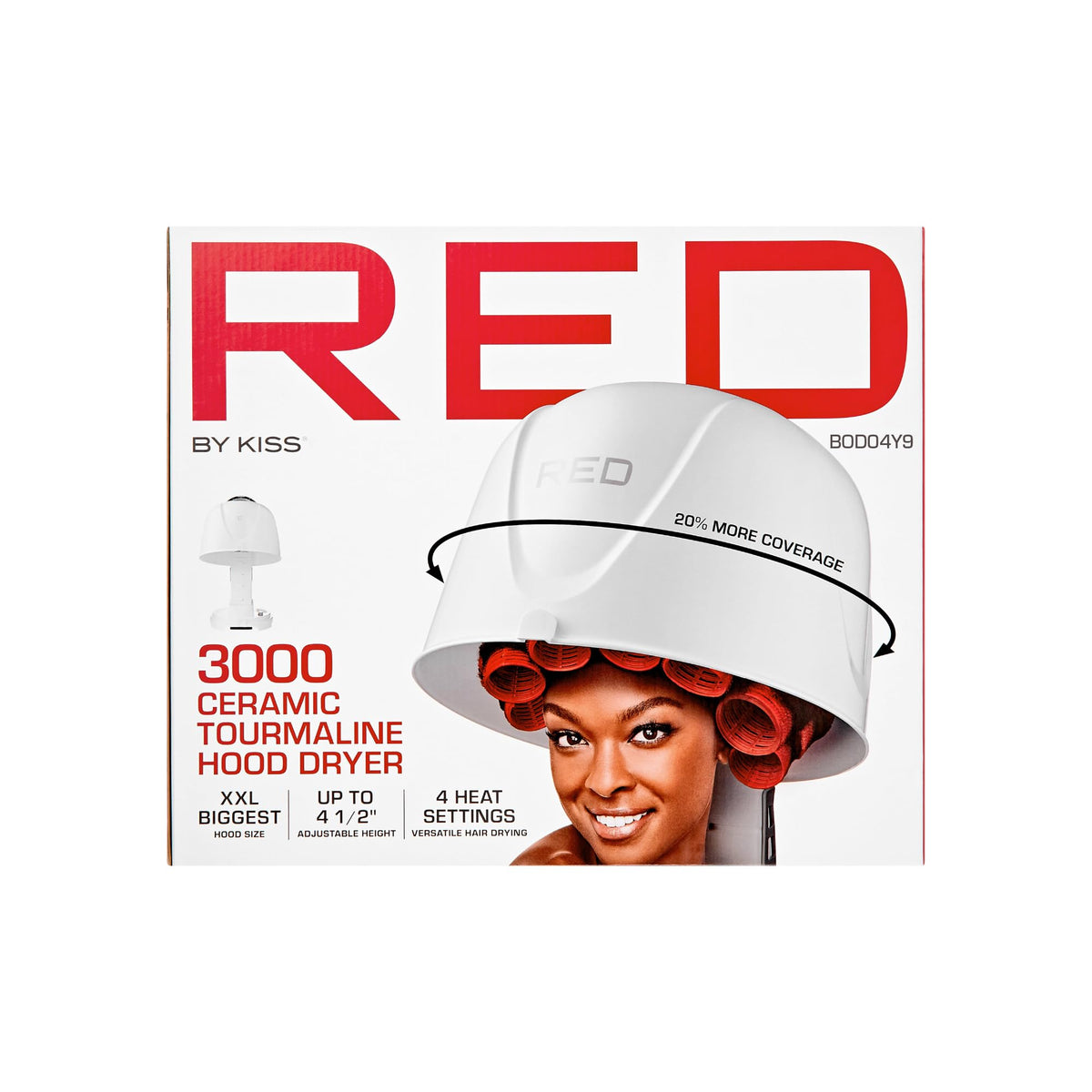 Red by Kiss compact stand folded for storage showing portable design and easy transport
