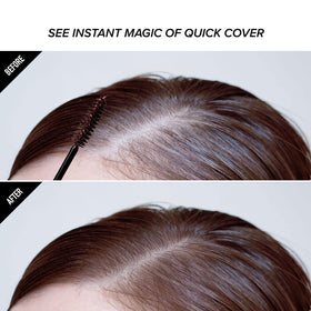 RED by KISS application on hairline showing concealed roots and natural blending benefit