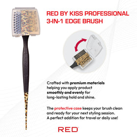 Red by Kiss closeup of 100% boar bristles distributing natural oils for smoother shine