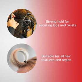 Red by Kiss clips arranged inside a stylist kit, easy access and organization