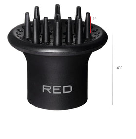 Red by Kiss diffuser attached to dryer styling curls quickly with reduced frizz