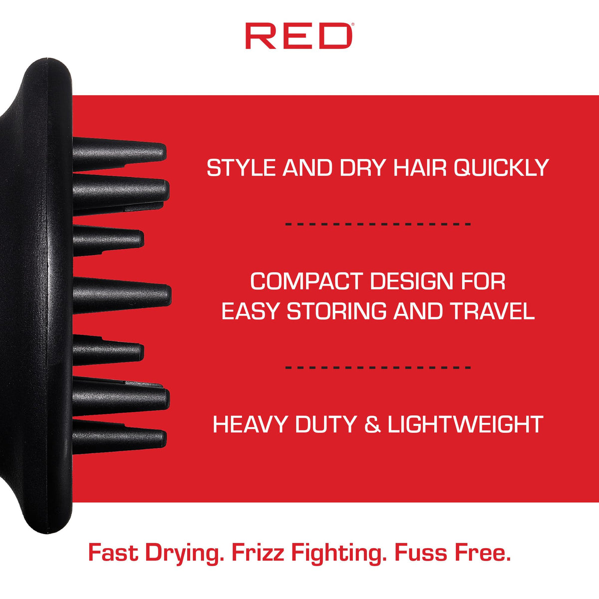 Red by Kiss diffuser rubber grip detail securing attachment and preventing slips