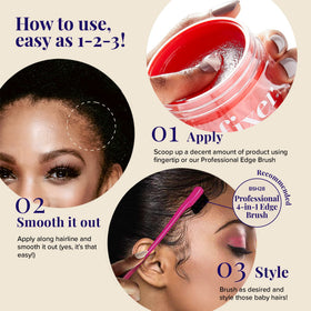 Red by Kiss three sizes 15ml 30ml 100ml displayed for travel and salon convenience