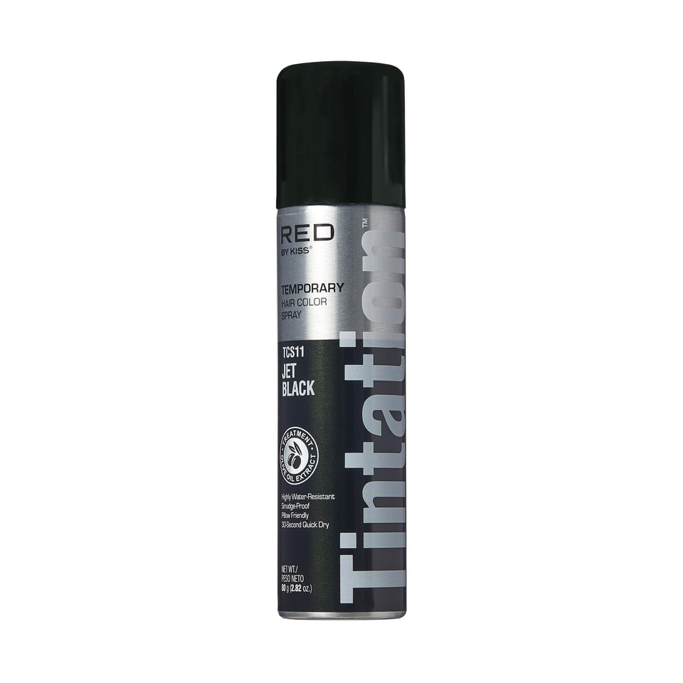 Red by Kiss front packaging showing Jet Black can and label, clear identification benefit