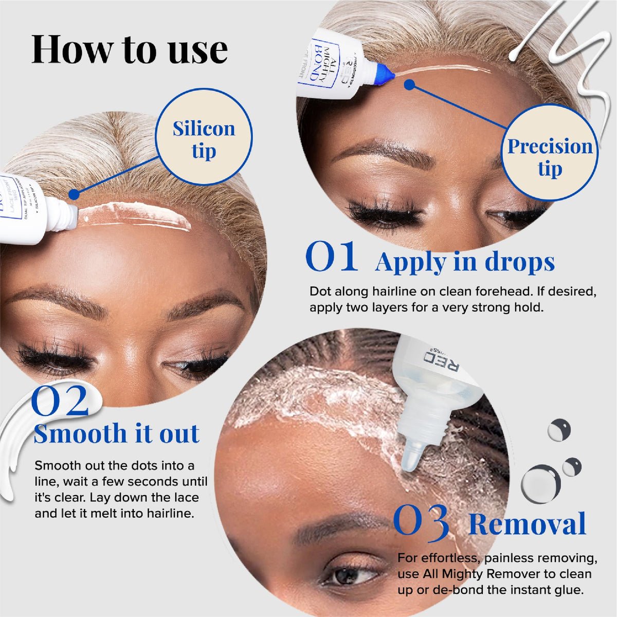 Red by Kiss glue being applied to lace front for secure bond