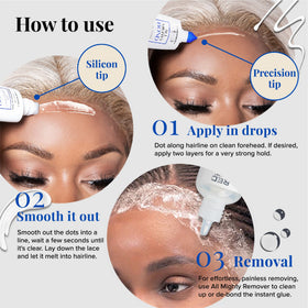 Red by Kiss glue being applied to lace front for secure bond