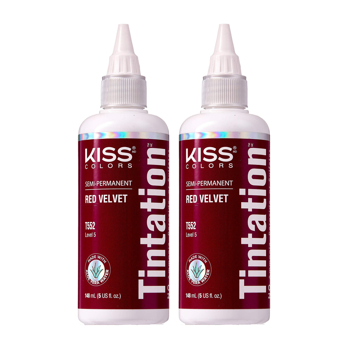 Red by Kiss front packaging showing shade and two-pack benefit