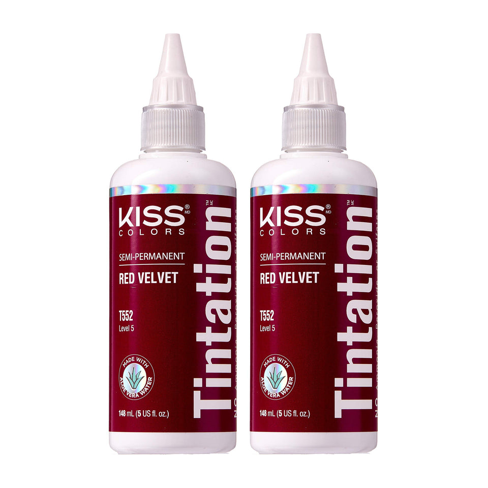 Red by Kiss front packaging showing shade and two-pack benefit