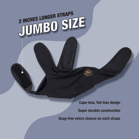 Red by Kiss durag next to ruler showing jumbo size for long or voluminous hair benefit