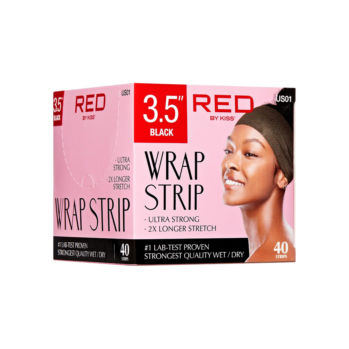 Detailed view of 3.5 inch Red by Kiss strip for broader molding benefit