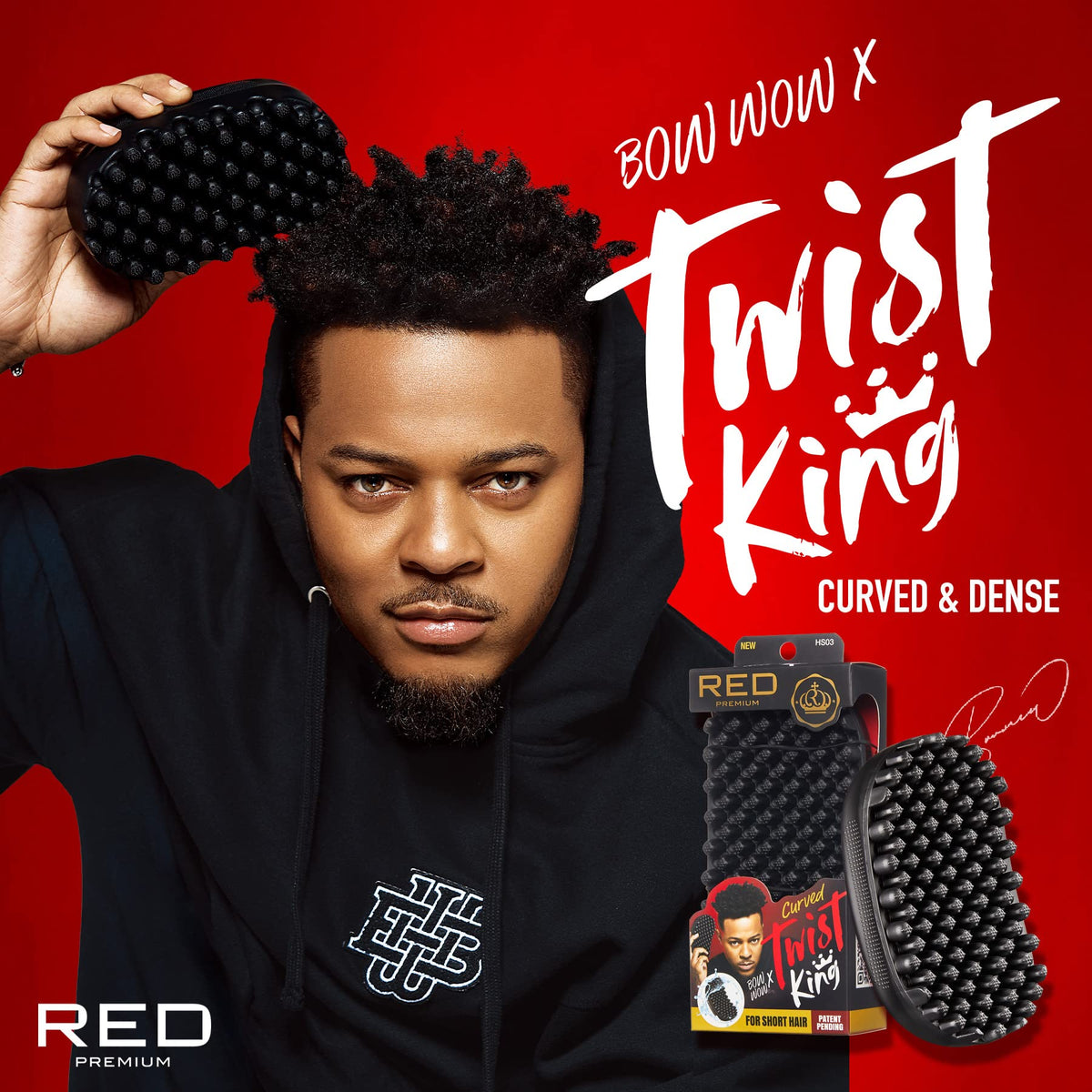 Red by Kiss brush in use creating defined twist pattern on hair