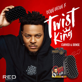 Red by Kiss brush in use creating defined twist pattern on hair