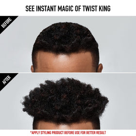 Red by Kiss Twist King on vanity showing stylish everyday use