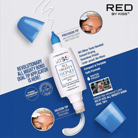 Red by Kiss wig edge fixed to scalp showing firm hold