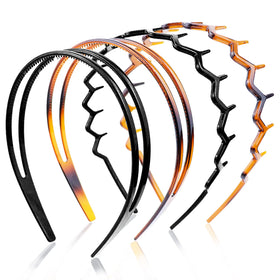 REDANHA front view of four headbands showing classic black and brown benefits secure style