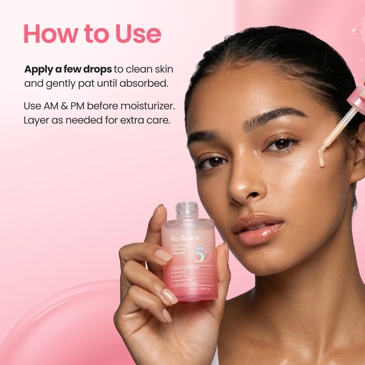 redence size comparison 30ml illustrated to show travel-friendly compact ampoule benefit