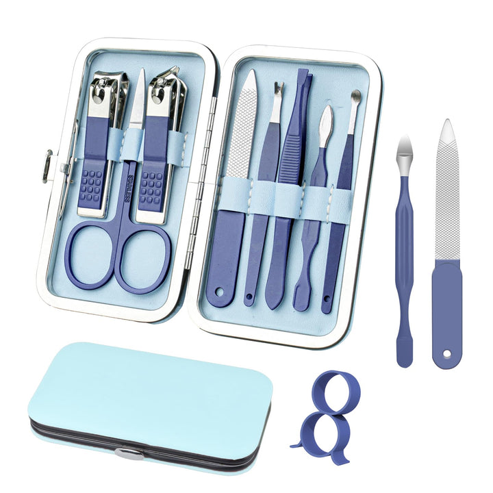 RedFlow front view of blue case showing compact travel-ready kit benefit