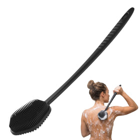 Redfly front view showing long handle and brush head, promotes full-back reach