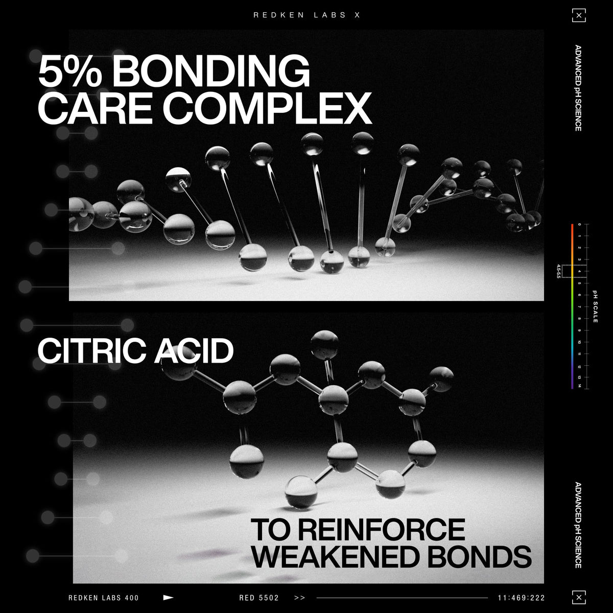 Redken before and after split ends comparison showing reduced breakage