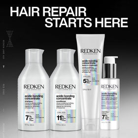 Redken on bathroom shelf in lifestyle setting showing daily routine compatibility benefit