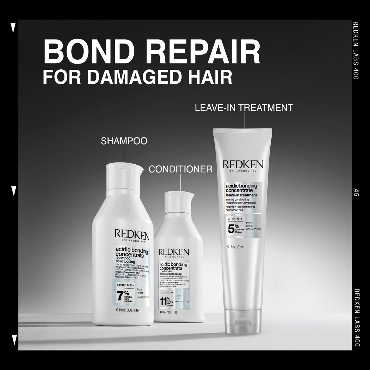 Redken on model with shiny hair showing visible smoothness and color protection benefit