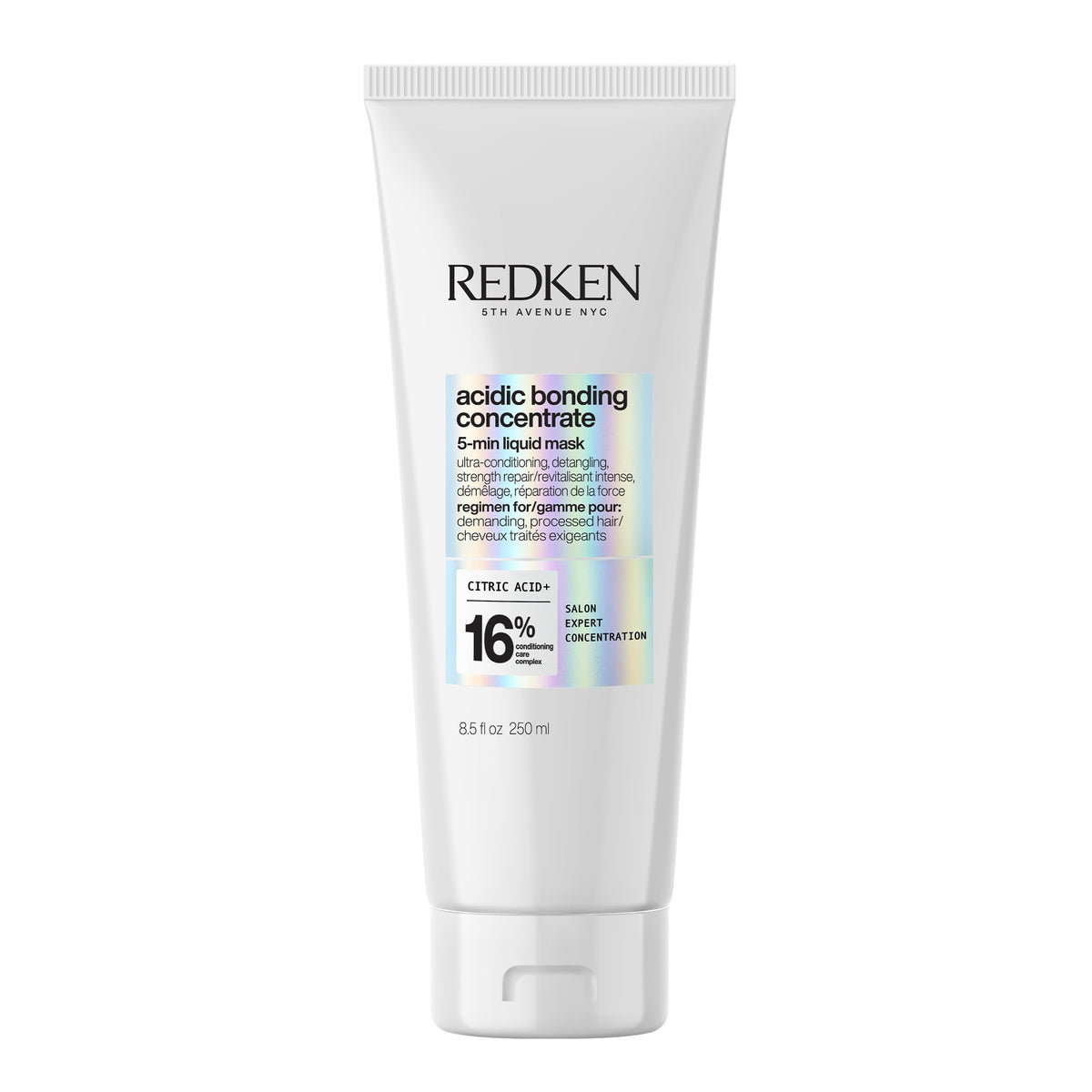 Redken bottle front packaging showing product and benefits
