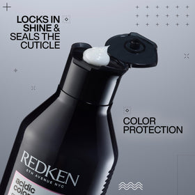 Redken back label close-up showing ingredient and usage details for preservation