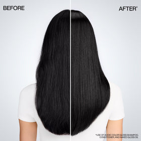 Redken cream texture close-up illustrating smooth formula for glossy finish