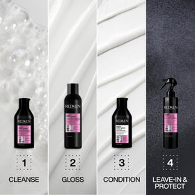 redken conditioner paired with Glass Gloss Treatment for enhanced shine