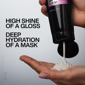 Redken label close-up displaying silicone-free formula and ingredient focus