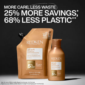 Redken conditioner being applied to wet hair for smoother detangling