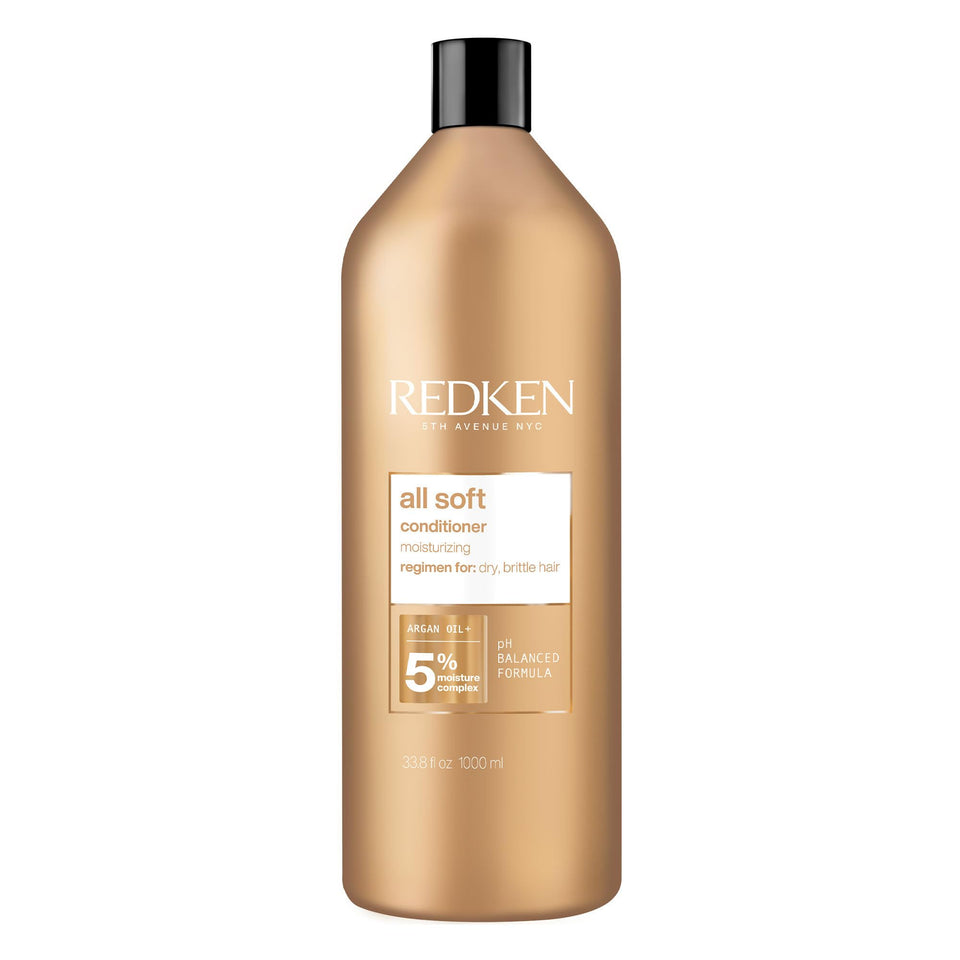Redken All Soft front packaging showing product and benefits for softer hair