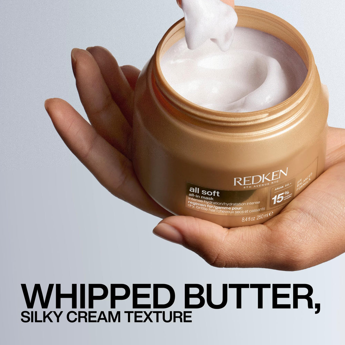 Redken All Soft being applied in shower showing deep hydration benefit