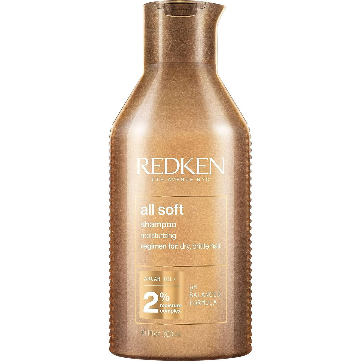 Redken all soft shampoo front bottle showing packaging and hydration benefits
