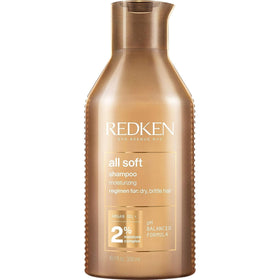 Redken all soft shampoo front bottle showing packaging and hydration benefits