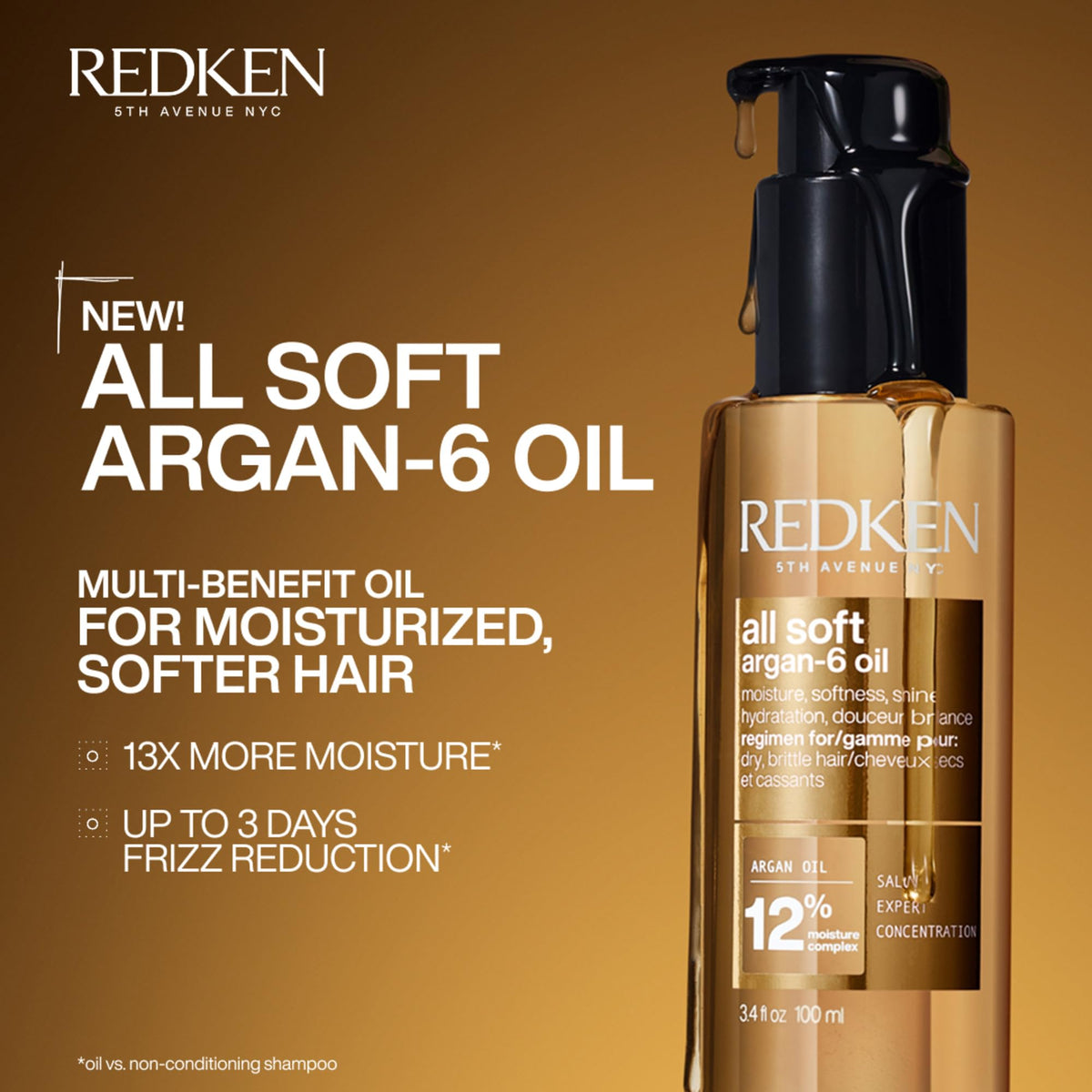 Redken before and after hair lengths showing improved softness and shine