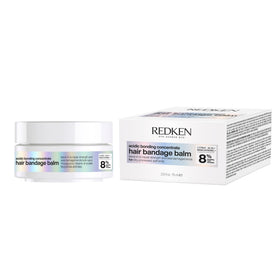 Redken bandage balm front packaging showing product and benefit